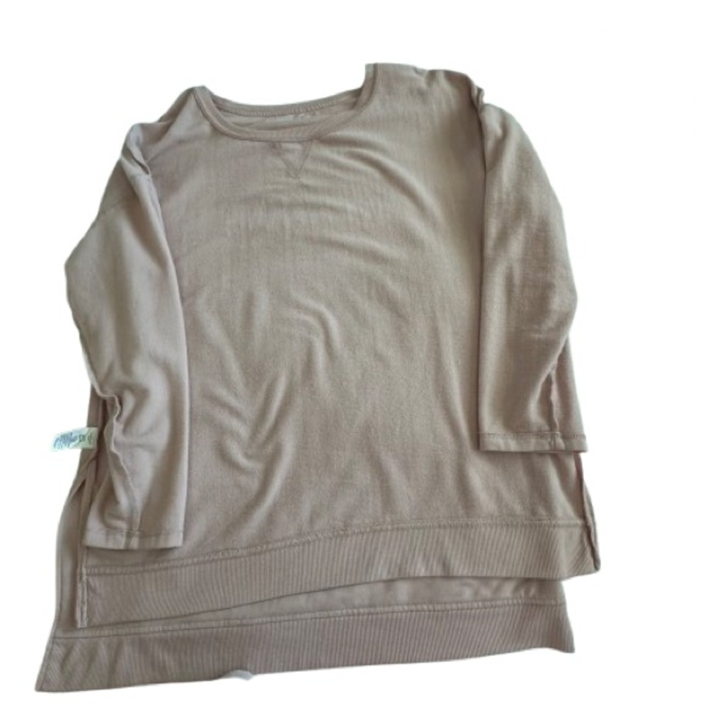 Rae Dunn Women's L Blush Pink Longs Sleeves Scoop Neck "Weekend" Sweatshirt Top - Picture 10 of 16